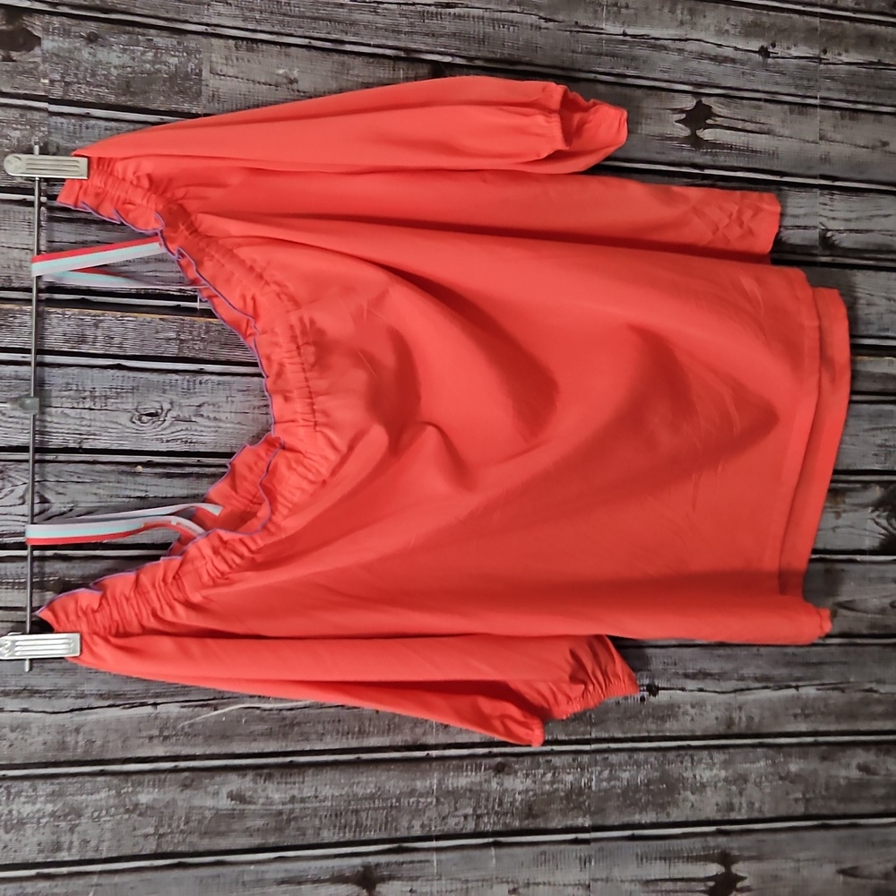 Trina Turk Ruffle Sleeve Off Shoulder Blouse Medium - Picture 4 of 7